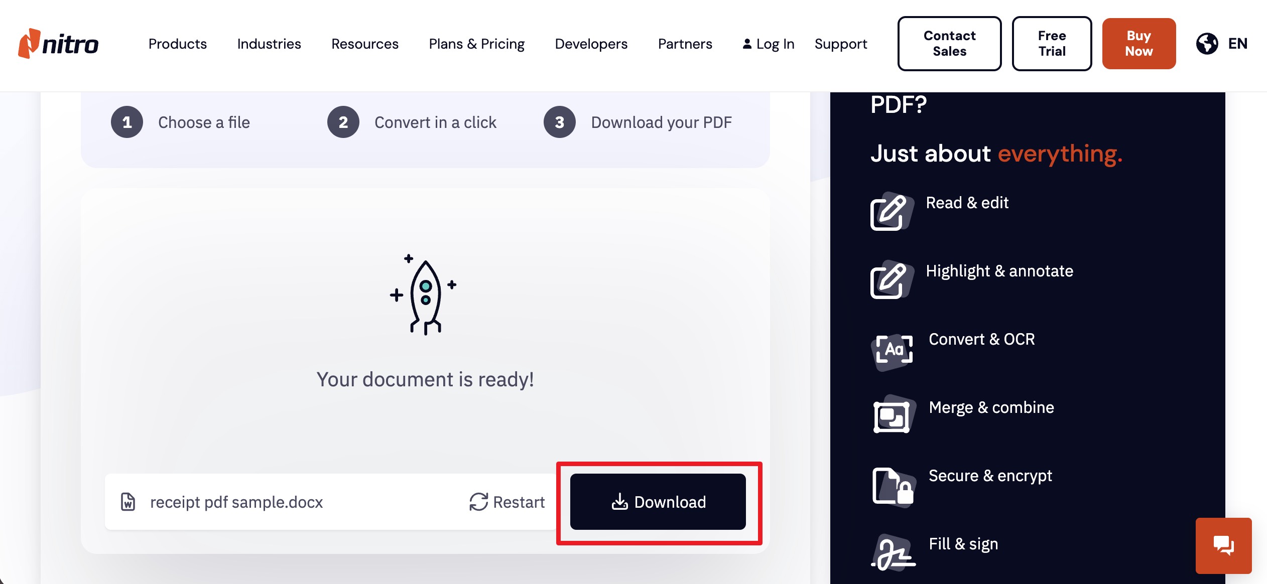 convert pdf to word using nitro online converter 2