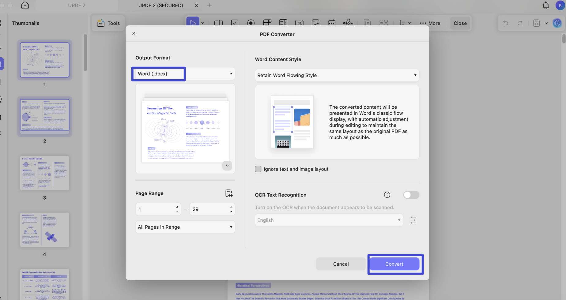 export word format 