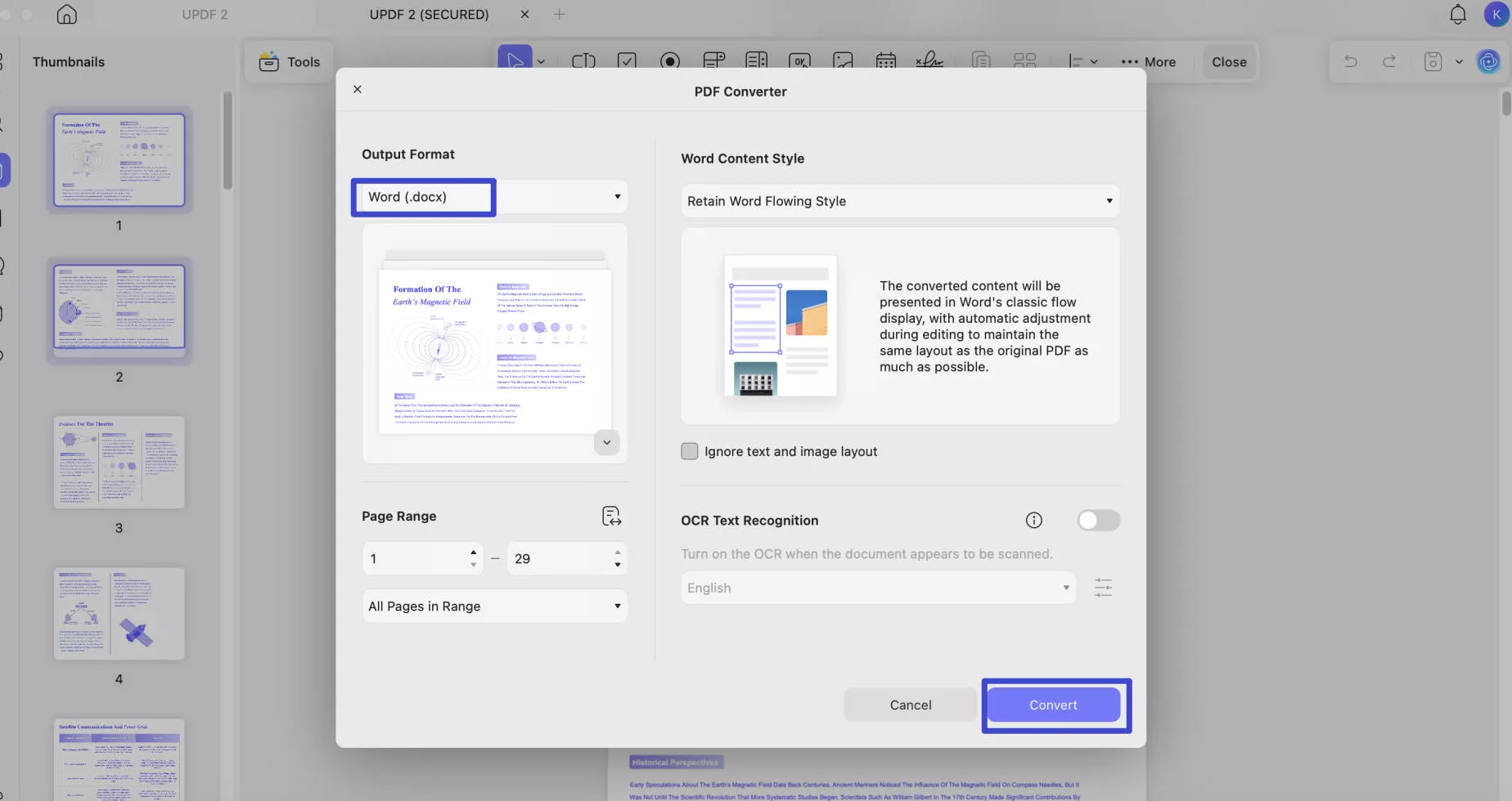 export word format 