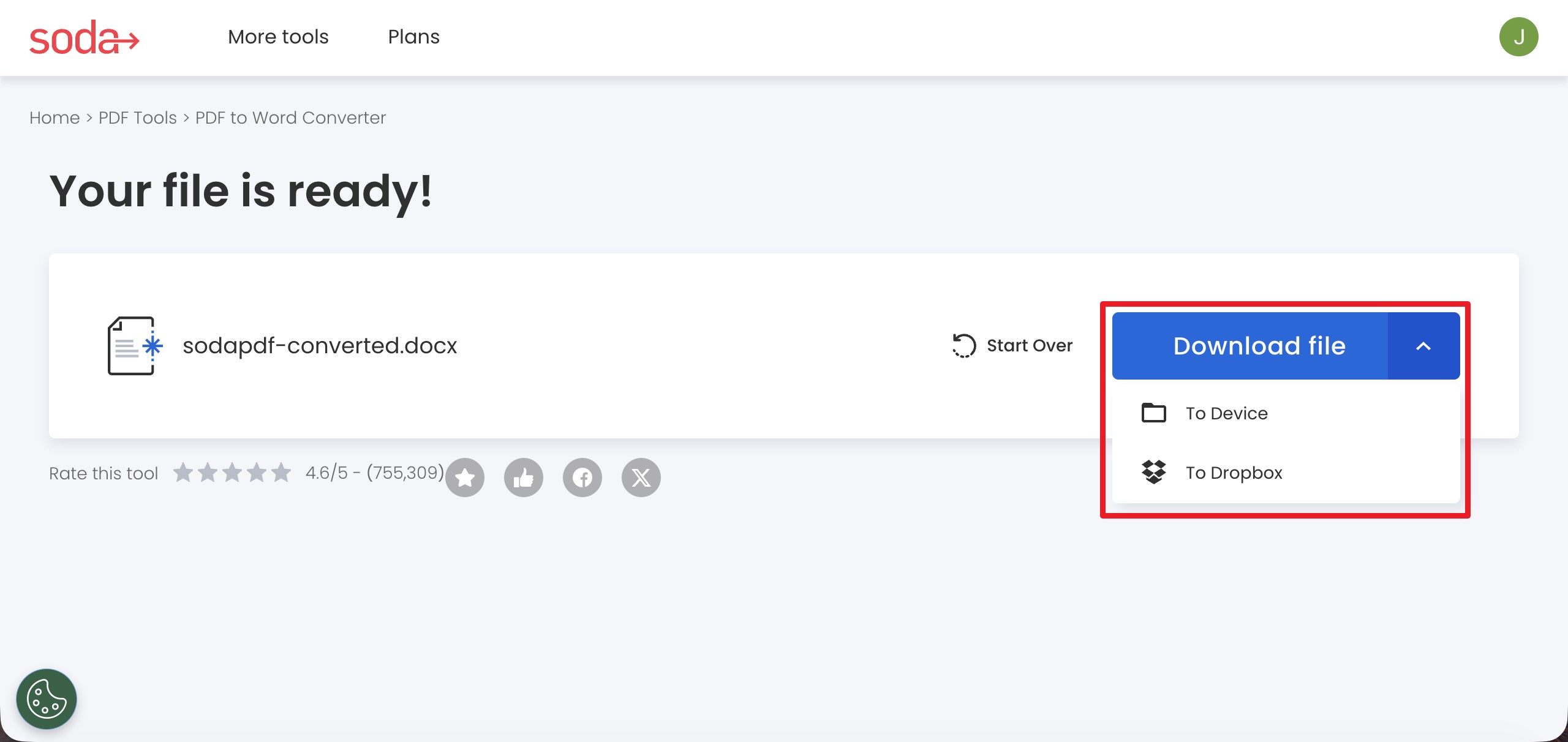 download converted file from soda pdf online converter