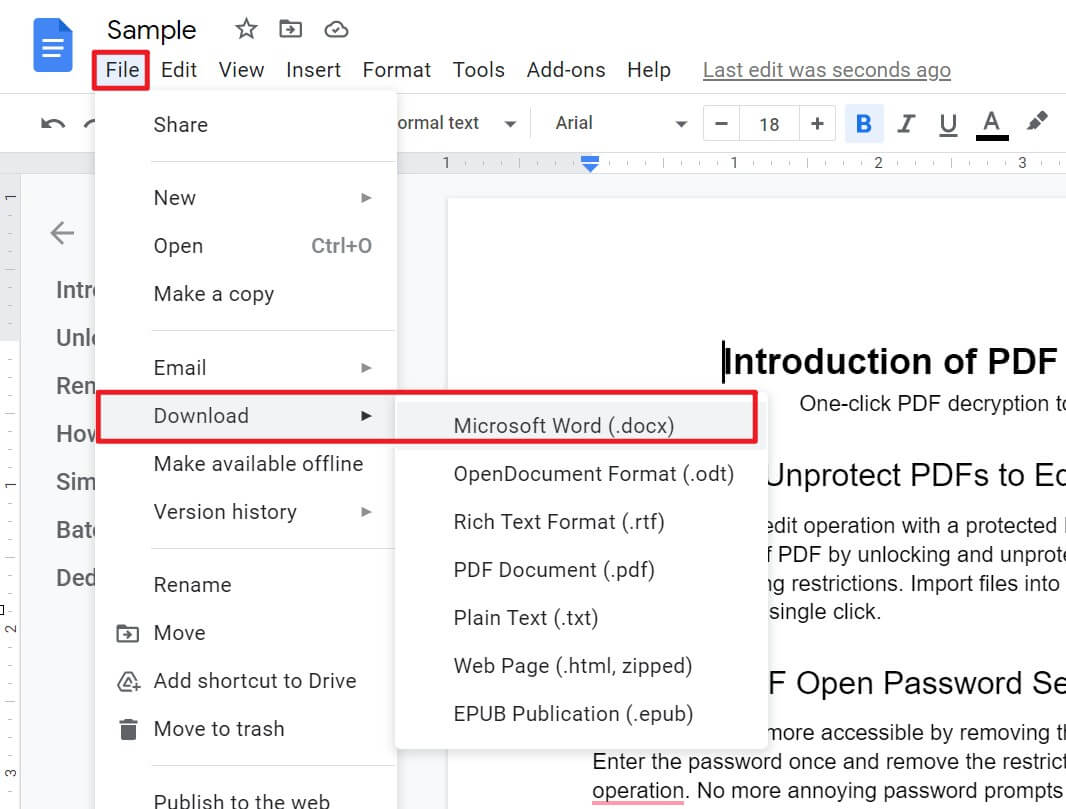 google file converter pdf to word