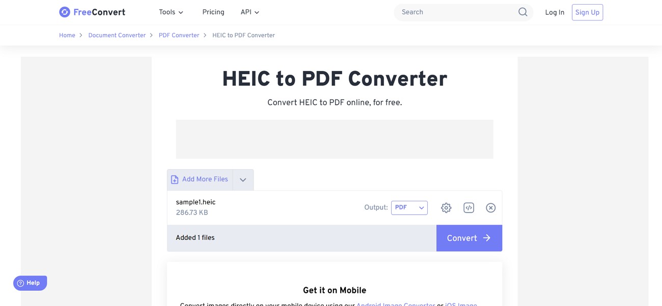 freeconverter main conversion interface