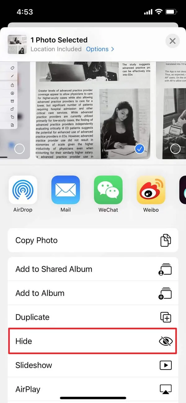 how do you hide photos on iphone