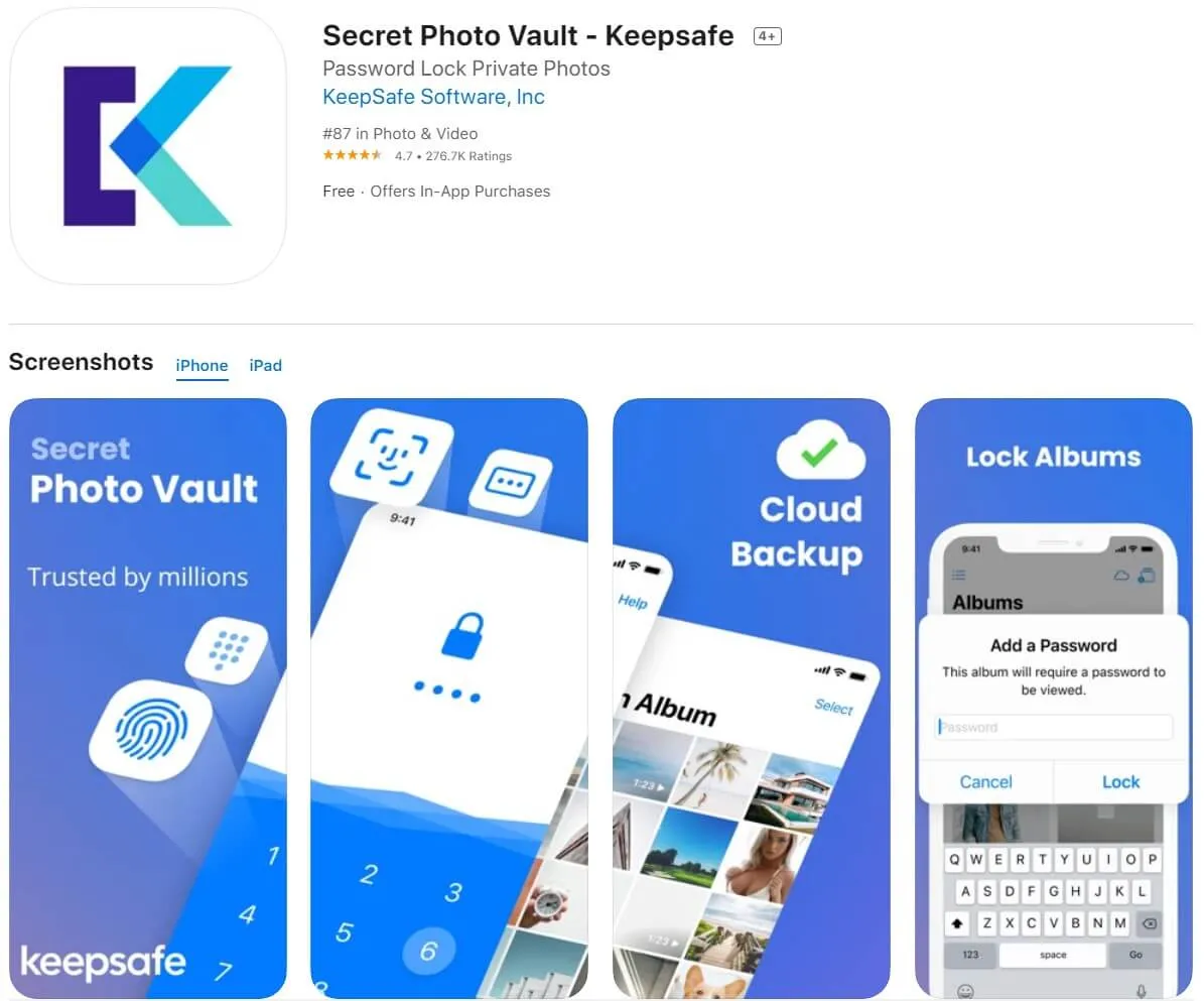 iphone 写真 非 表示ソフトKeepSafe