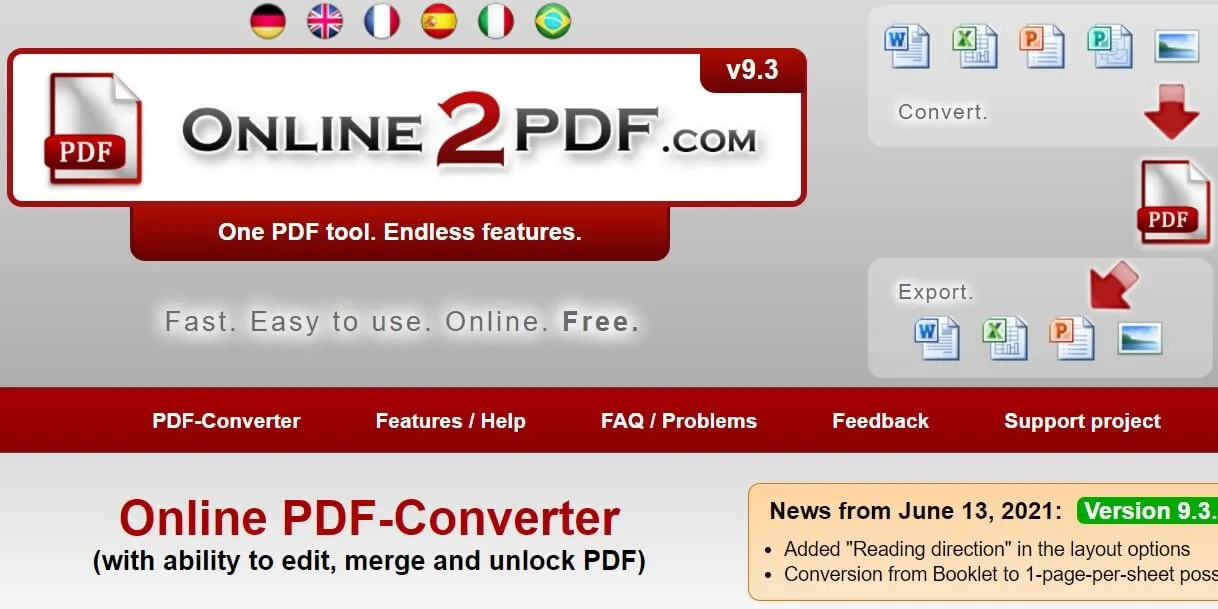convertidor de pdf a rtf - online2pdf