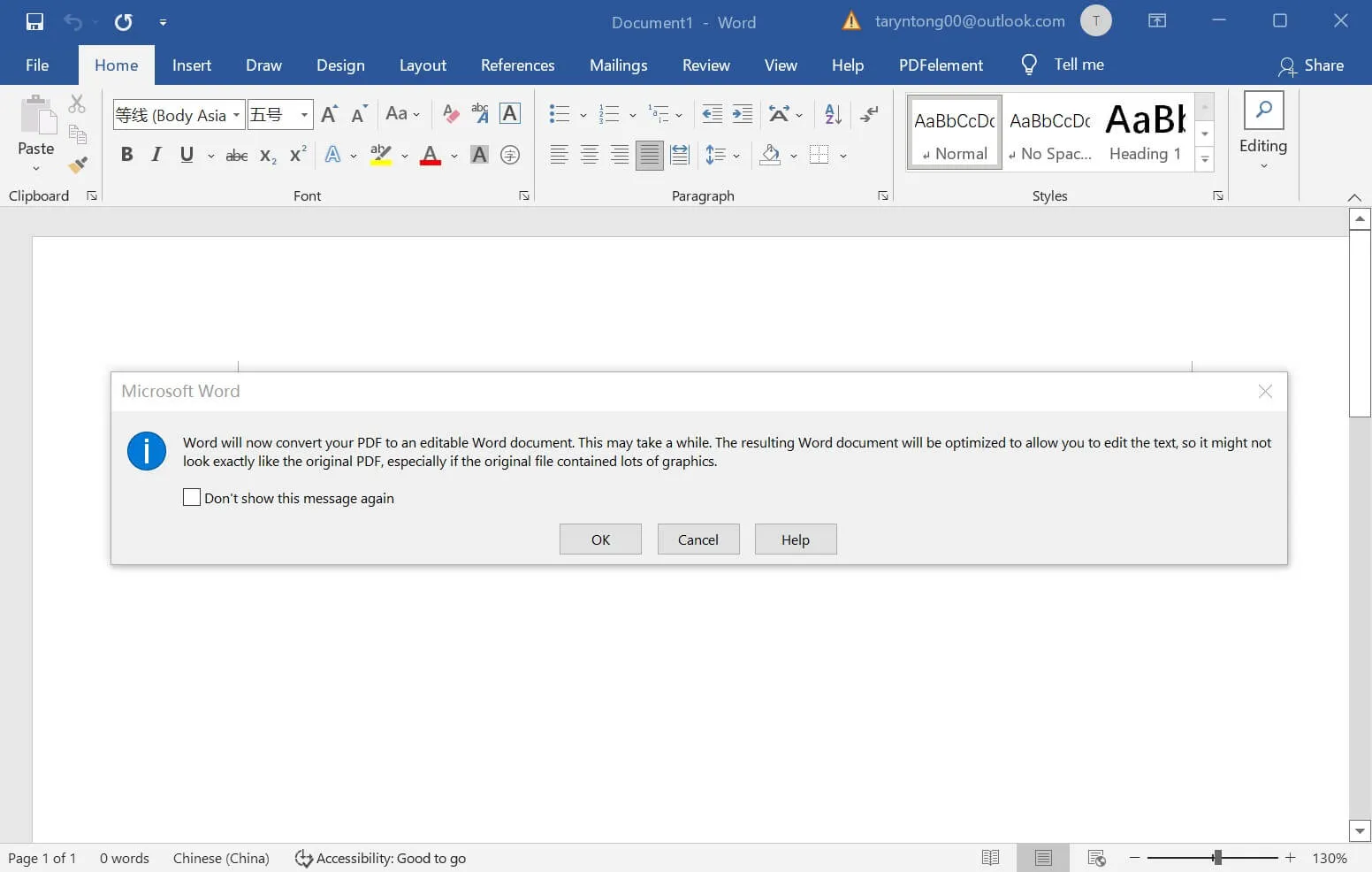 aprire pdf in word