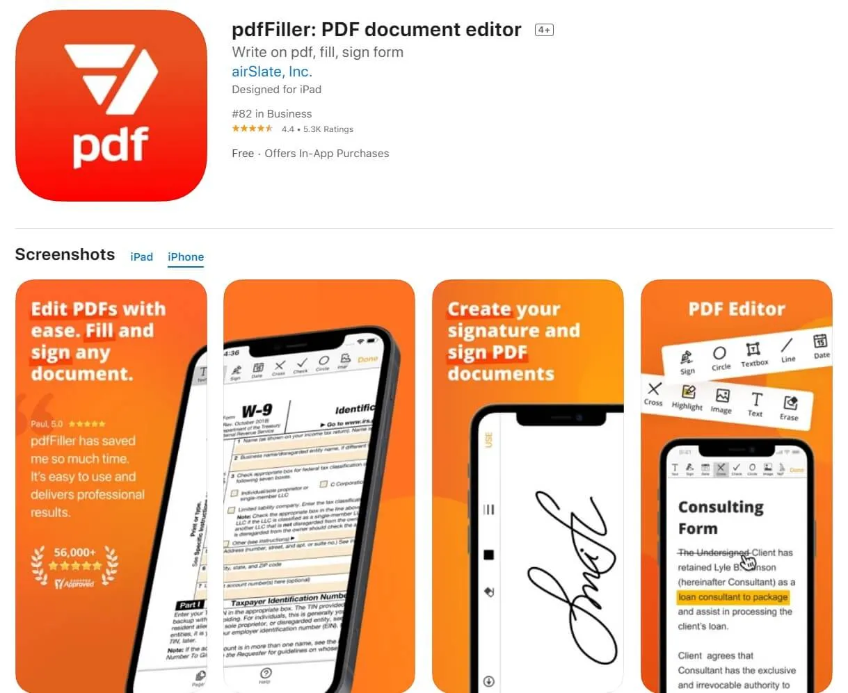 PDF-Reader iPhone - pdfFiller