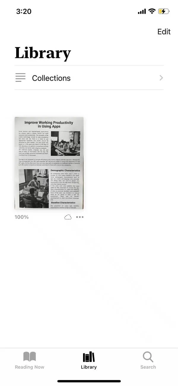 usando la aplicación de libros cómo convertir una imagen en pdf en iphone