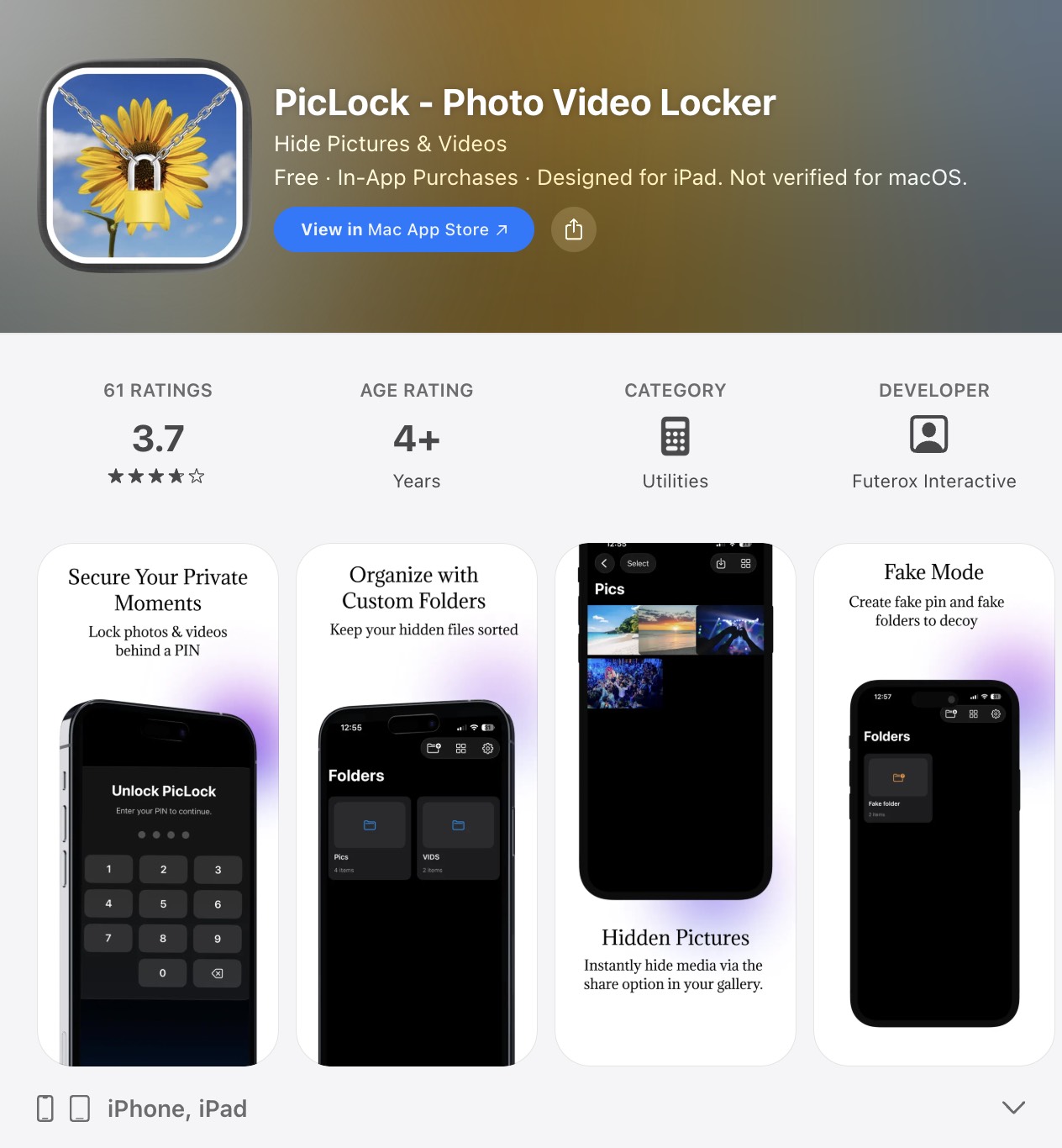 piclock photo video locker