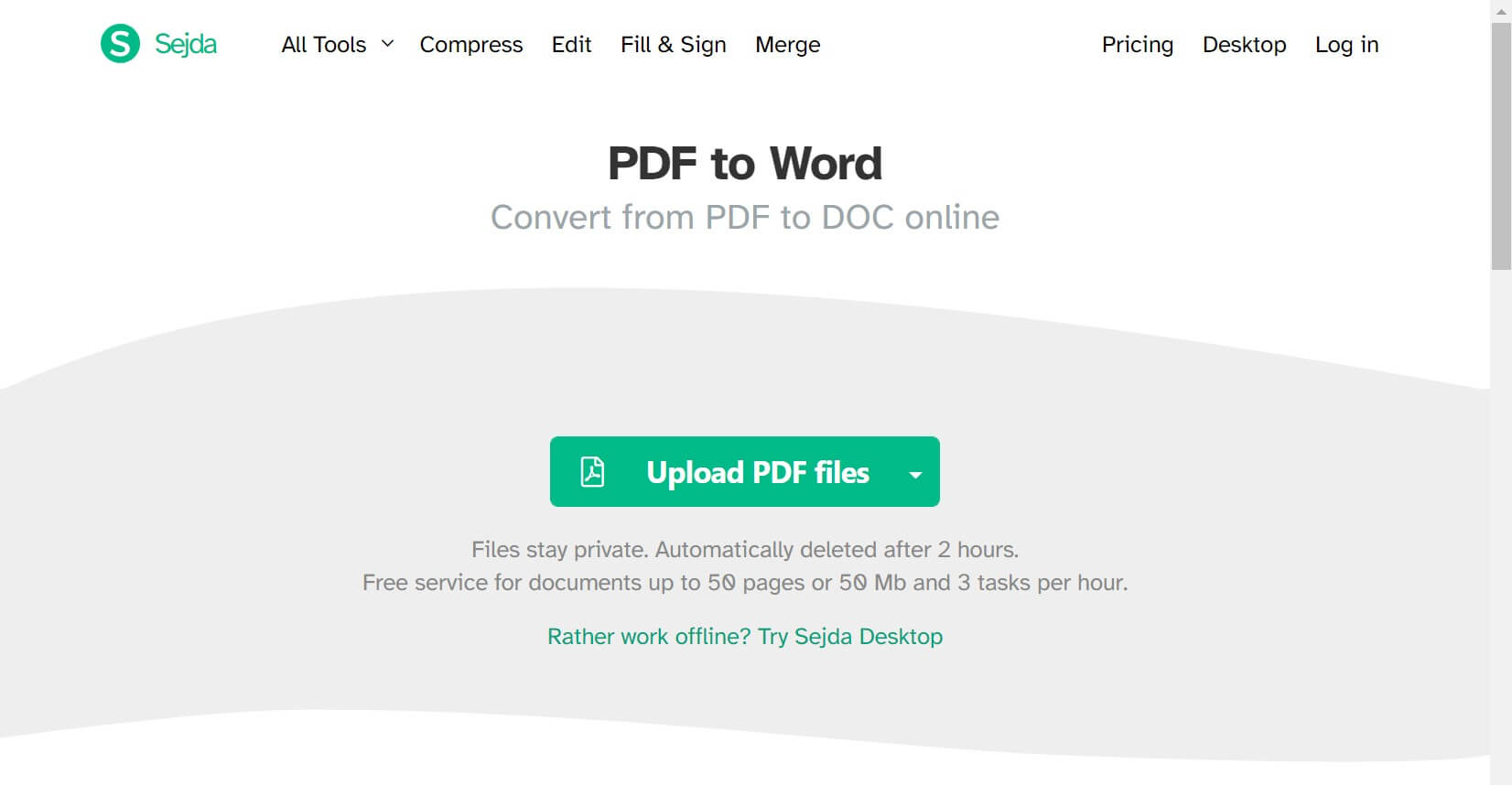 sejda pdf to word converter