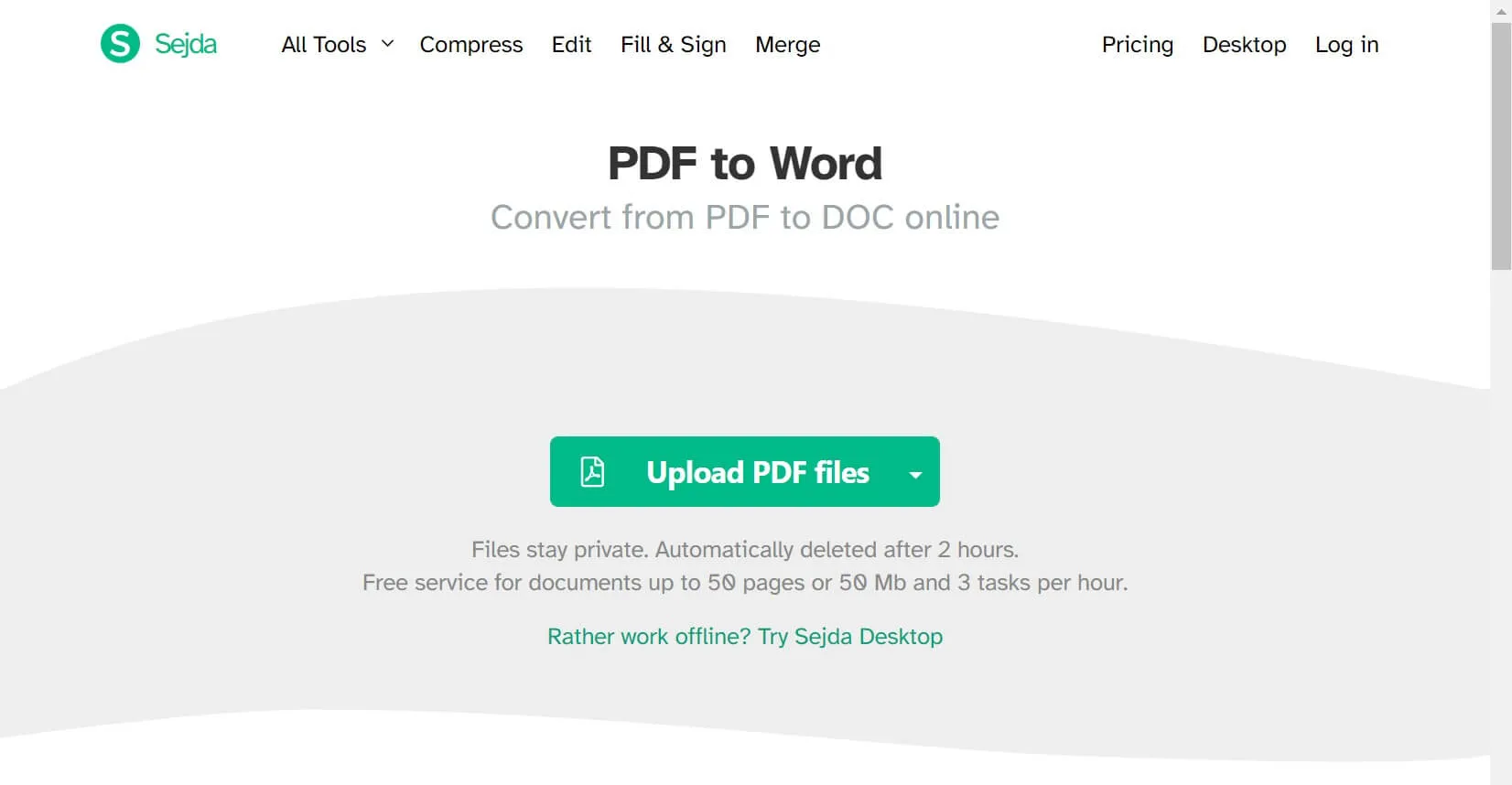 sejda fácil editor de pdf en línea