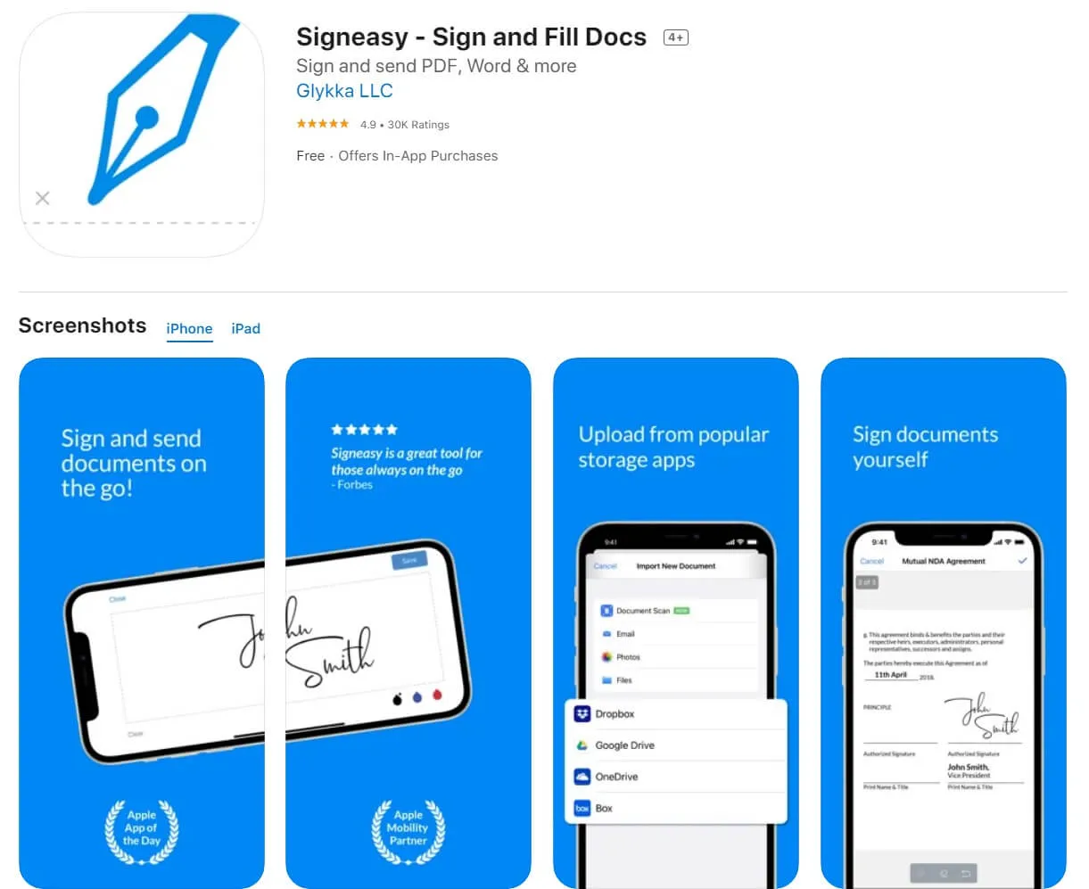 how to esign a document on iphone