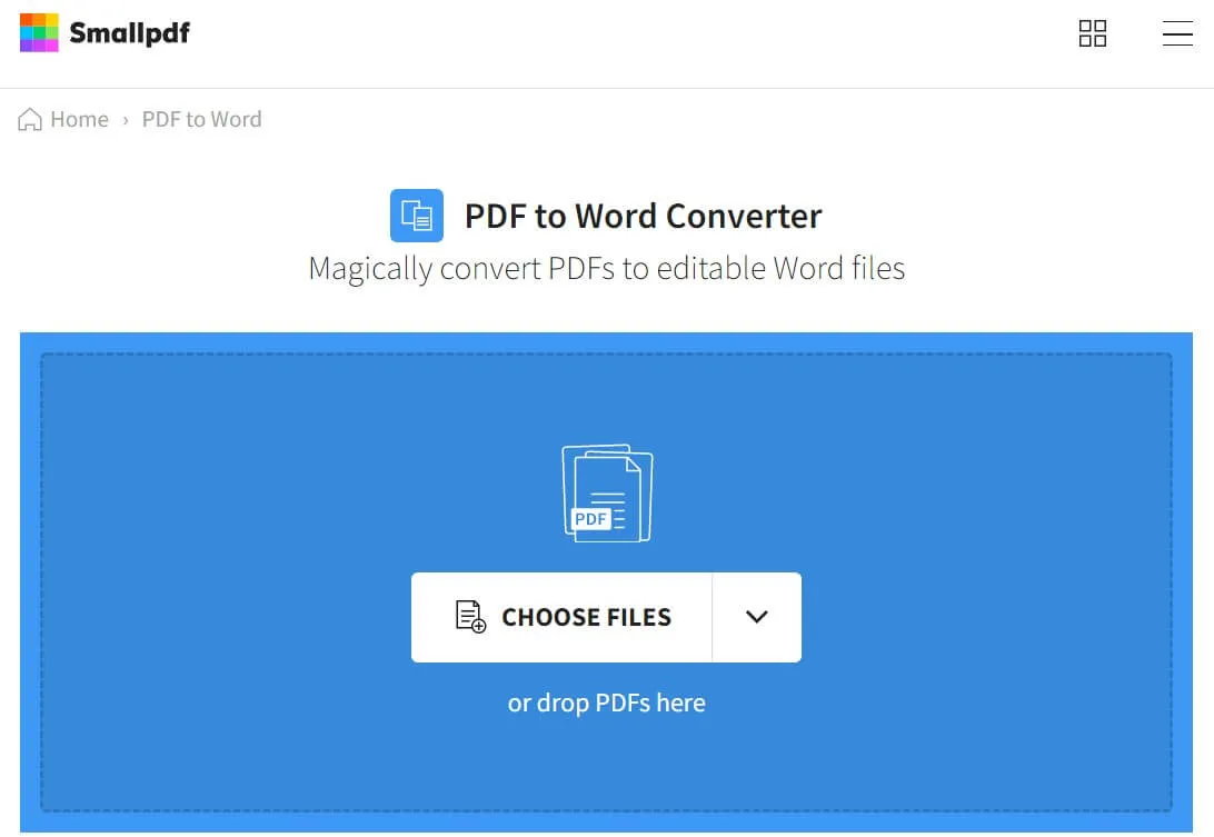 small pdf to word