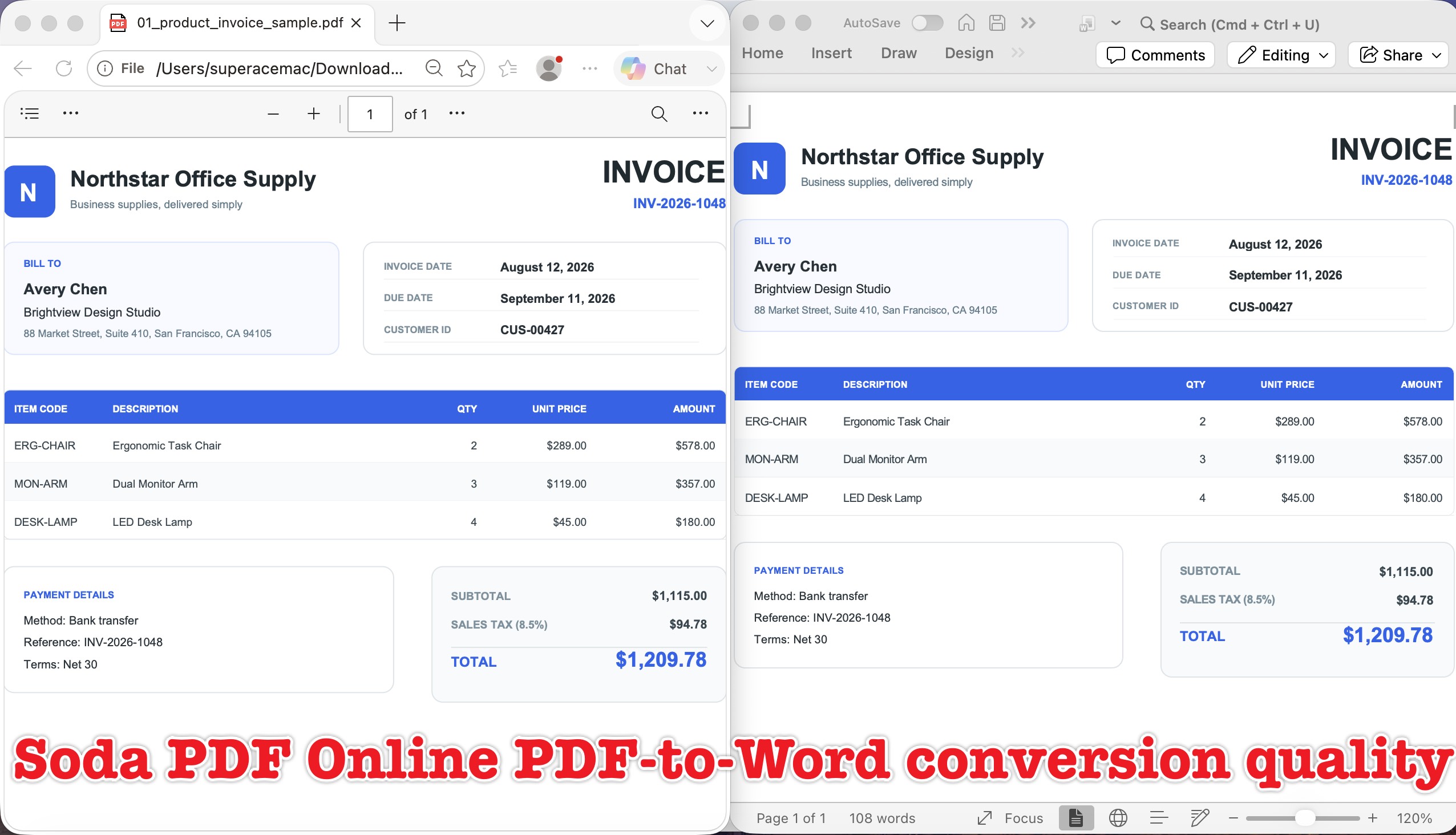 soda pdf online pdf to word conversion quality