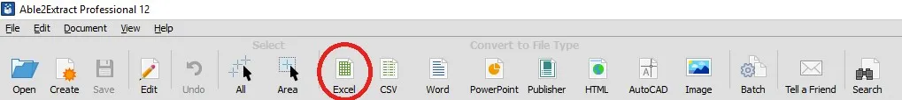 pdf to excel free with able2extract professional 17