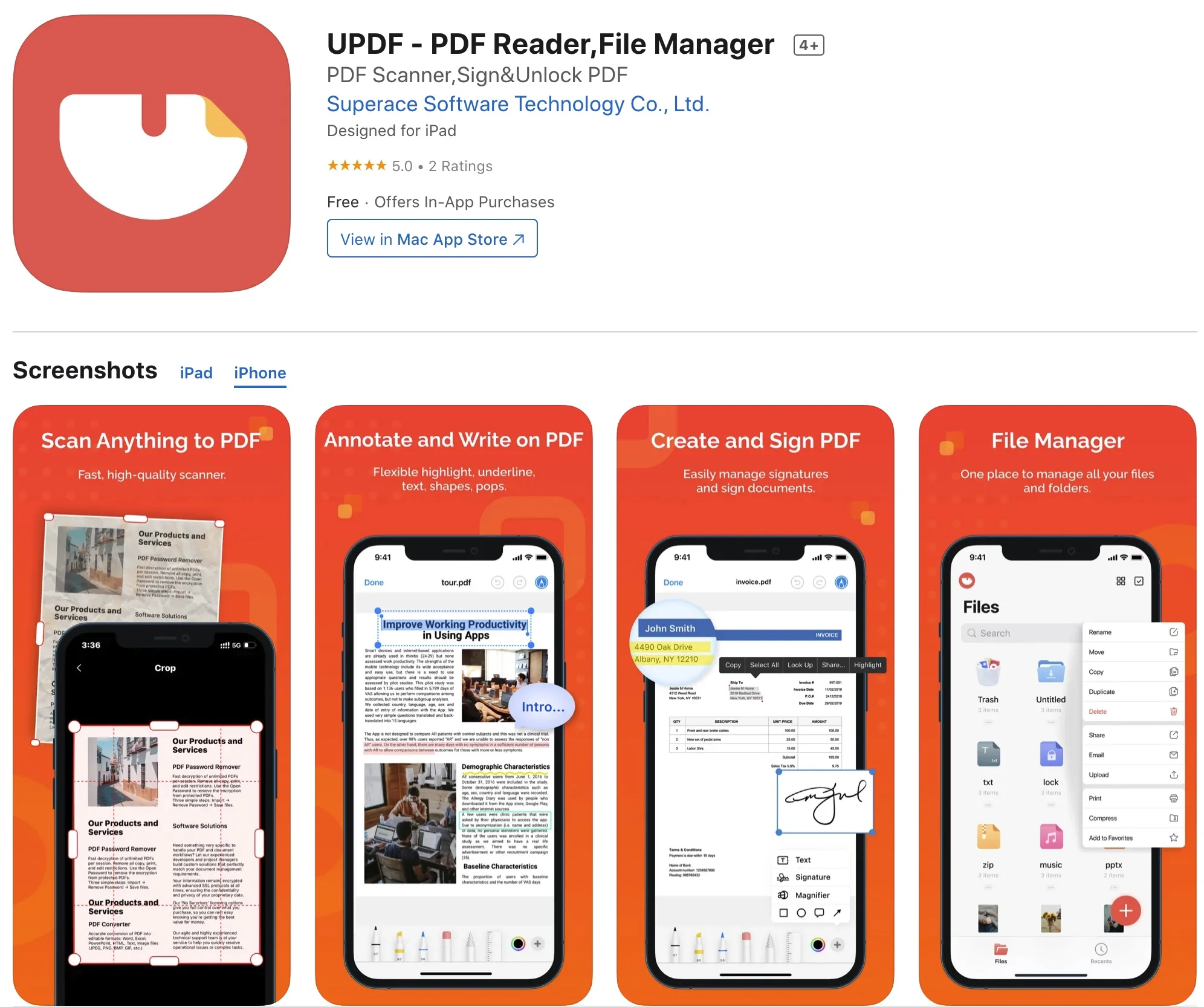 UPDF pour iOS