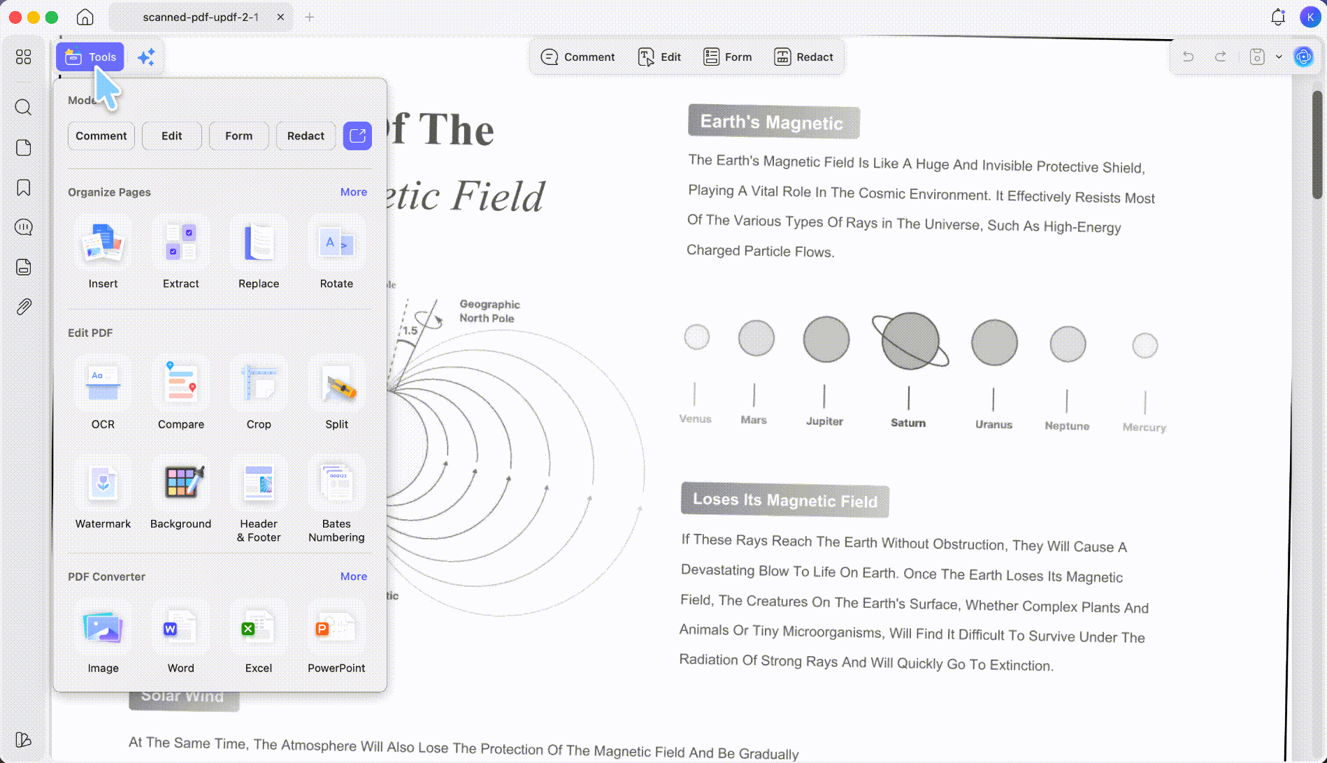 convert pdf to word and perform ocr updf