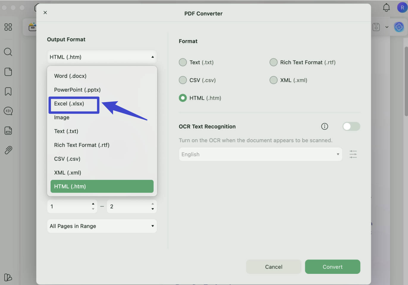 mac pdf to excel