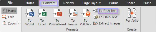 convert to rich text using nitro pro