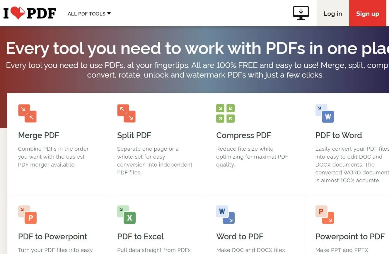 iLovePDF convertitore da PDF a PPT online