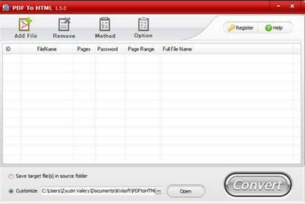 convertit PDF en HTML avec Kvisoft