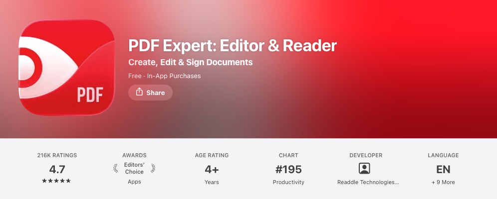 pdf expert app store version