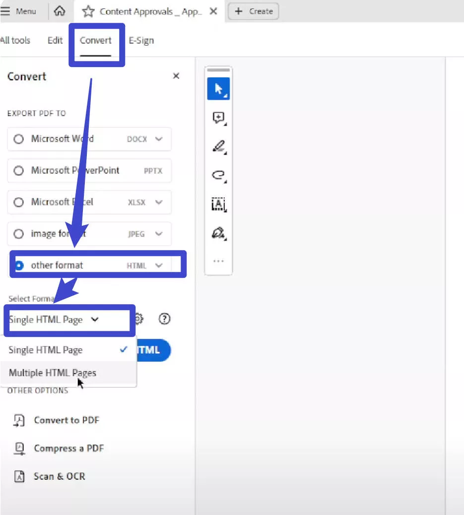 pdf to html acrobat
