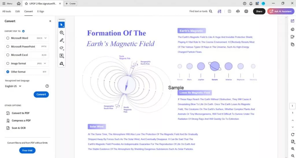 pdf to rtf in adobe acrobat
