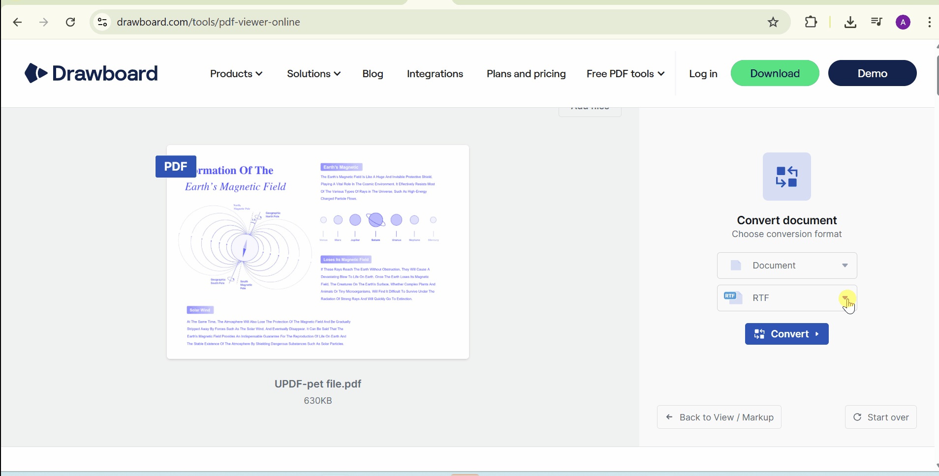 drawboard pdf to rtf converter