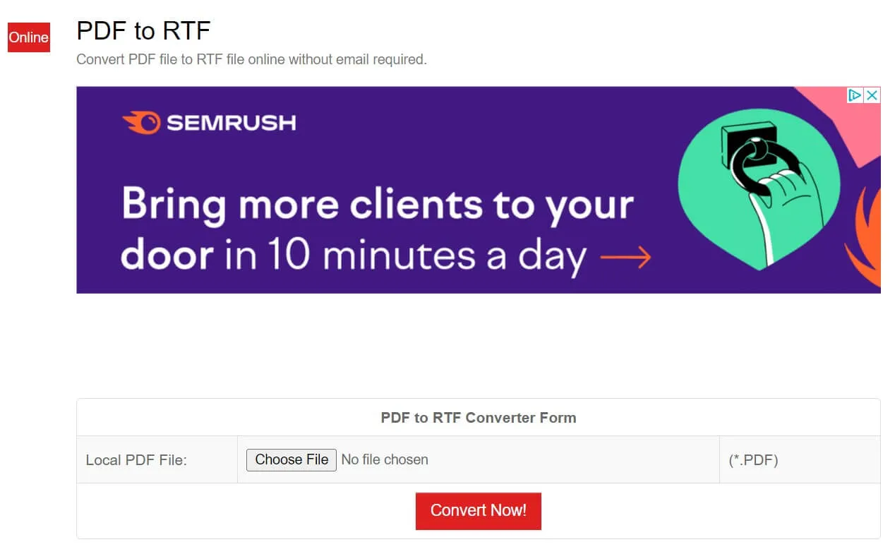 pdf to rtf converter - online 