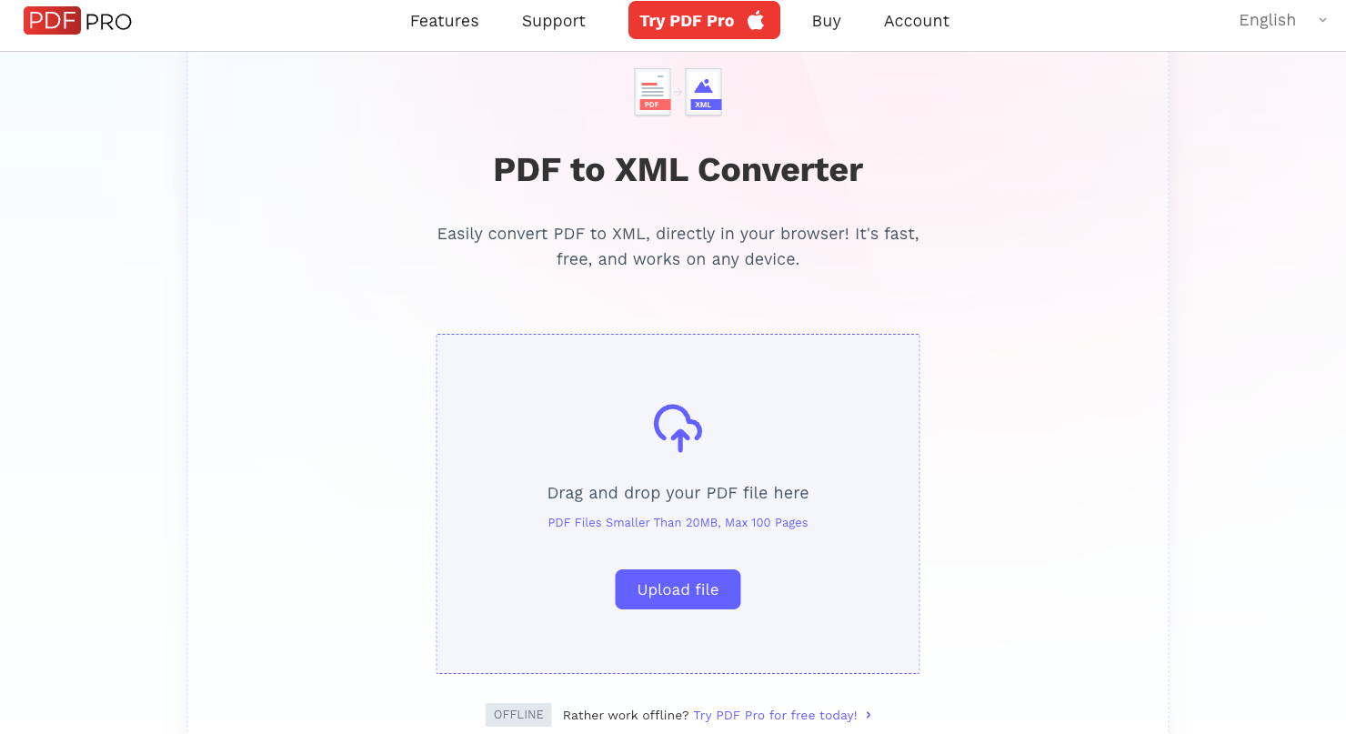 pdf to xml online converter pdf pro