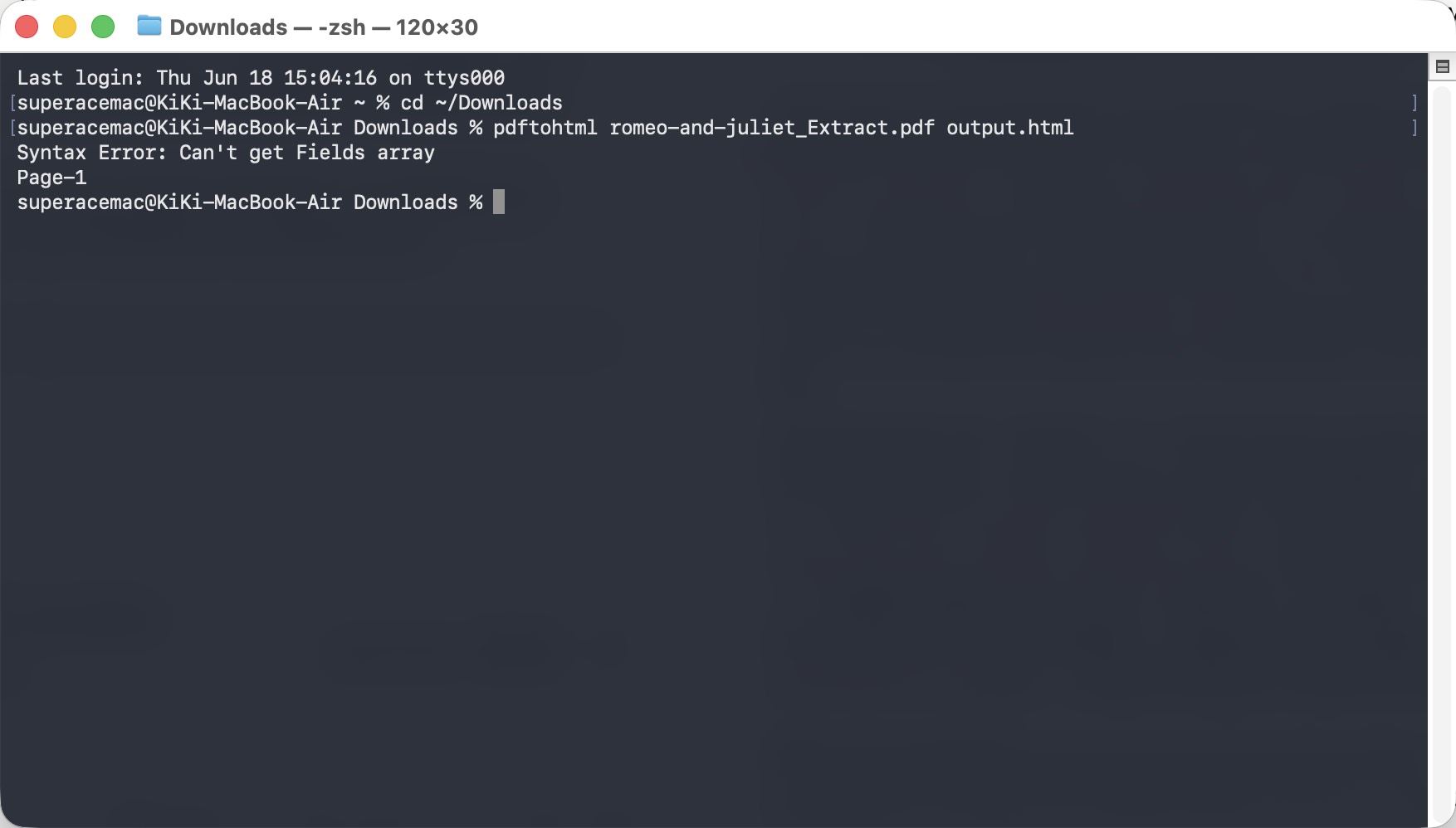 pdftohtml command line steps