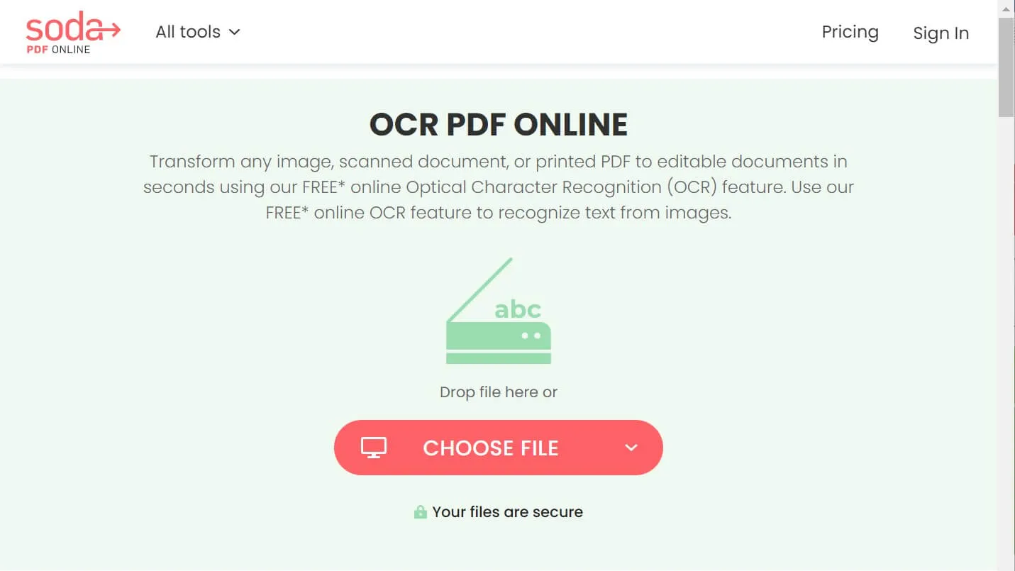 soda online ocr pdf a word