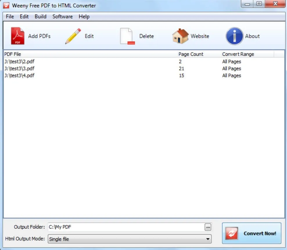 Weeny Free PDF to HTML Converter
