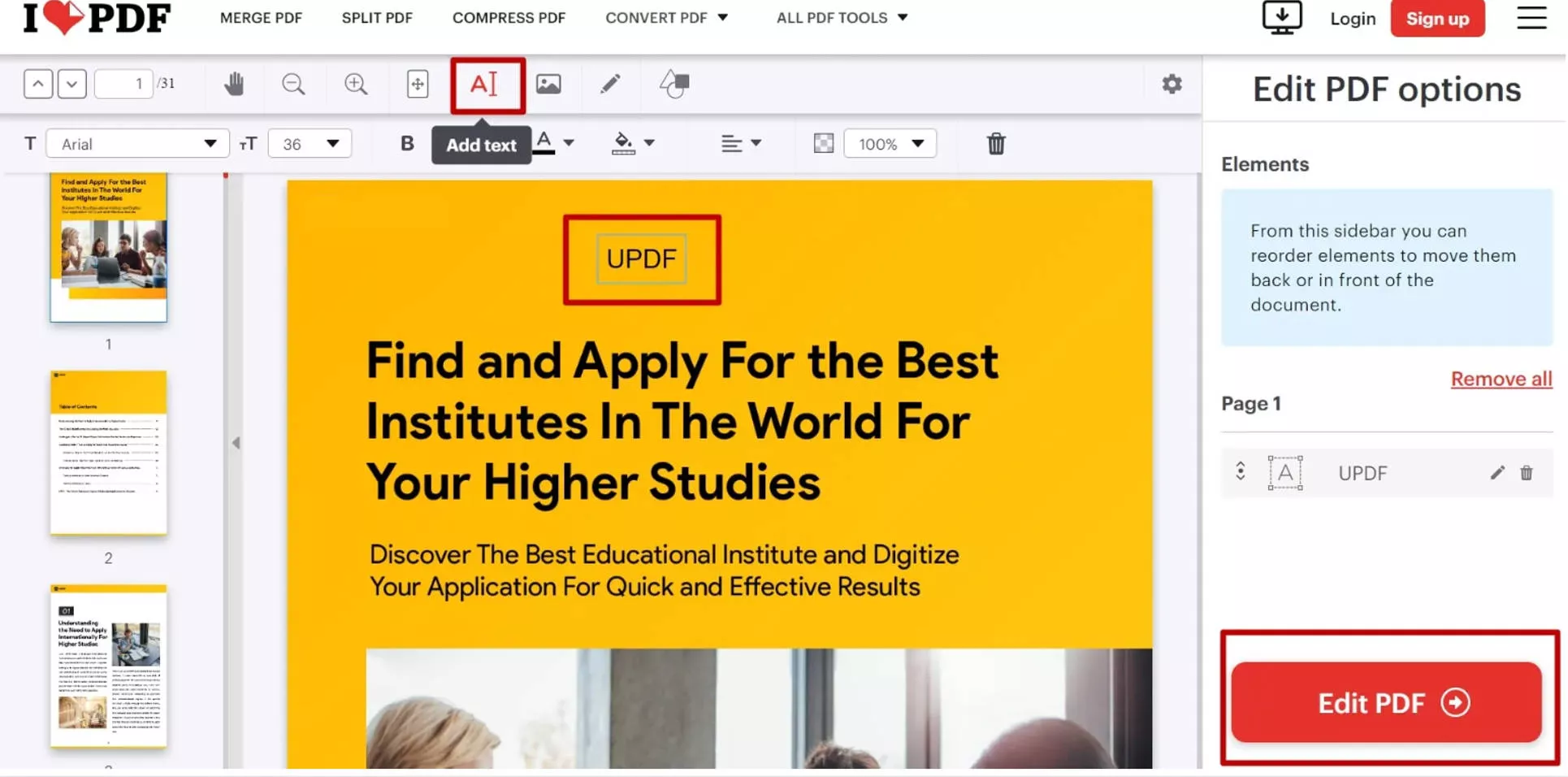 add text to pdf online free