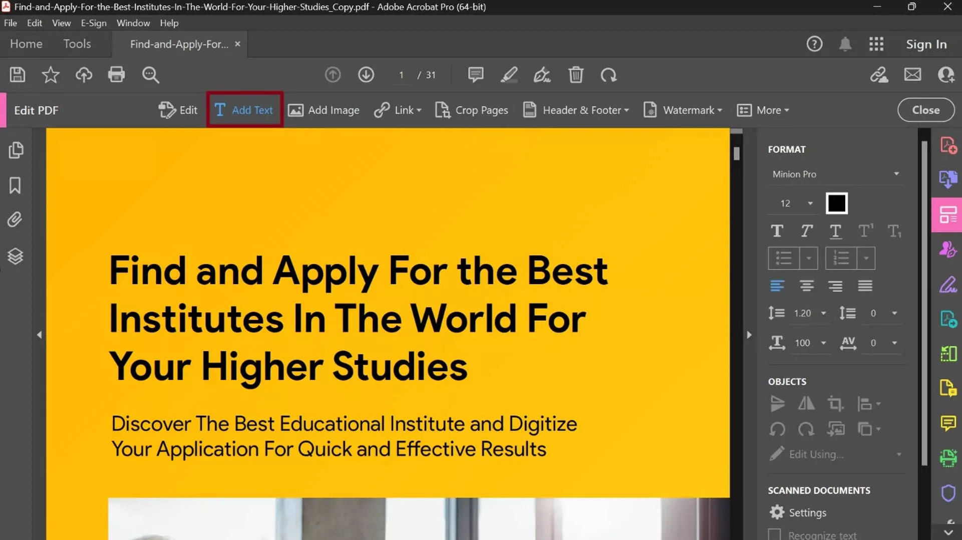add text to pdf in adobe acrobat