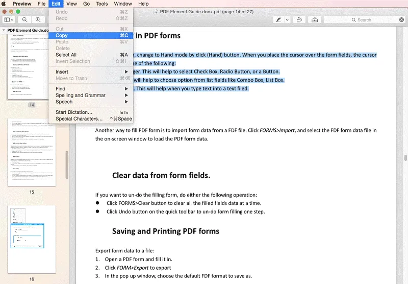 modifica pdf su Mac con anteprima