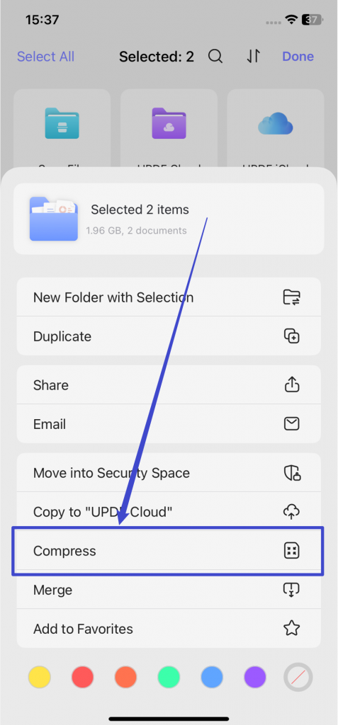 select compress option