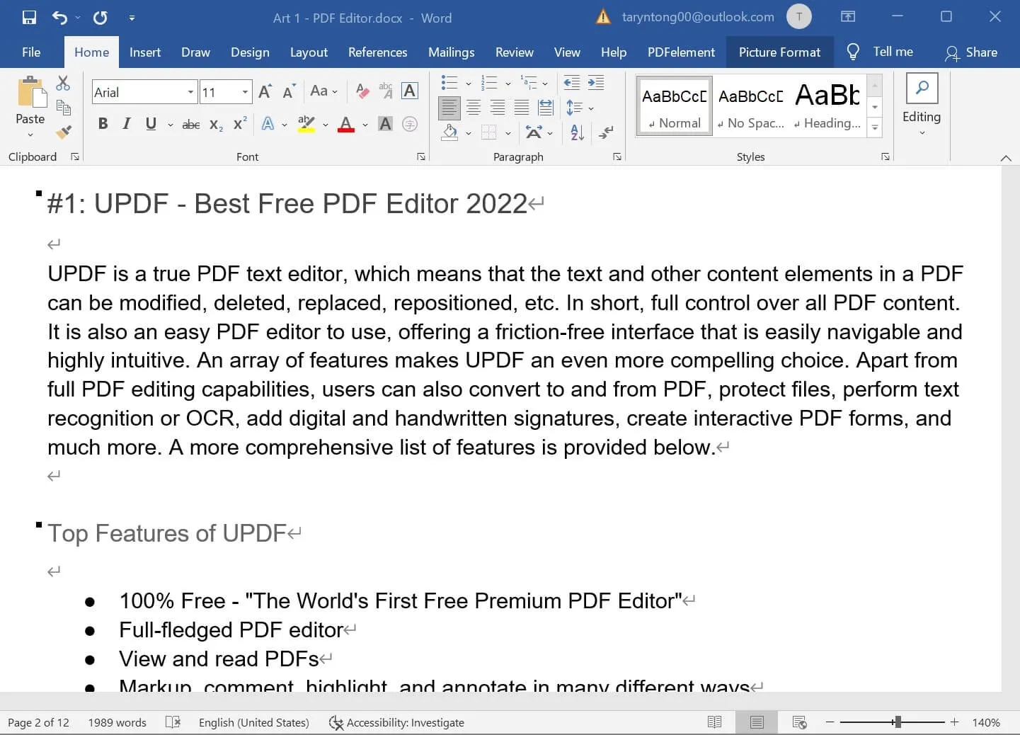 pdf editor - microsoft word