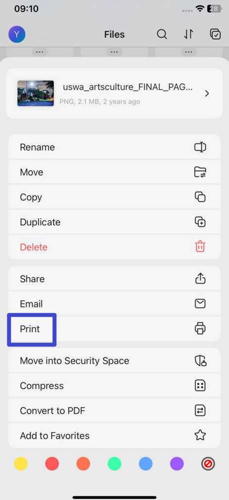 how to print pdf from iphone