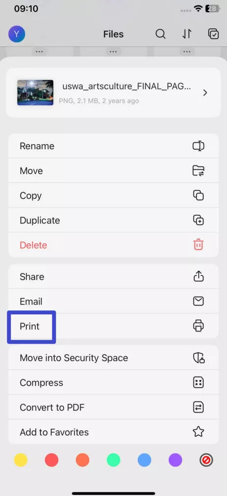 how to print pdf from iphone