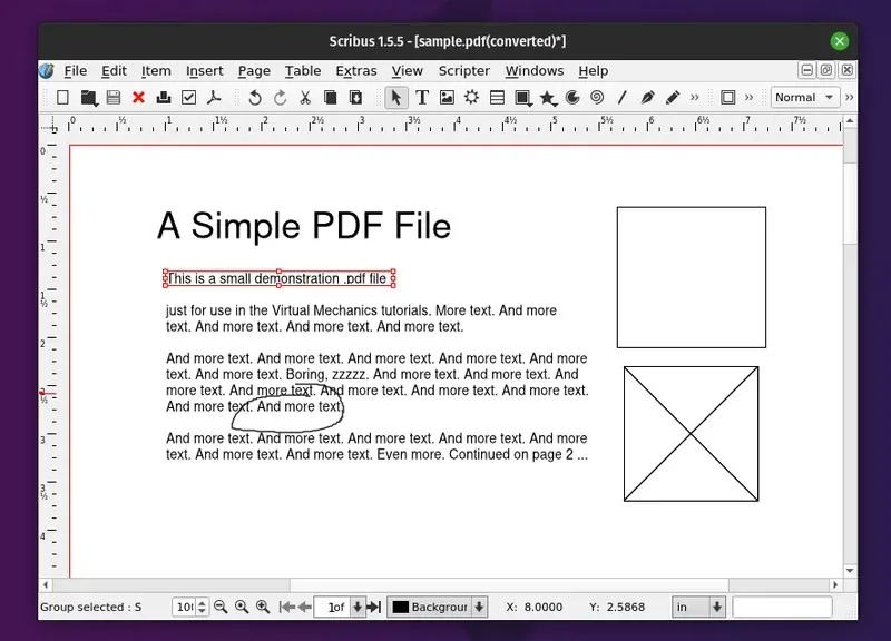 pdf editor ubuntu 20.04 scribus