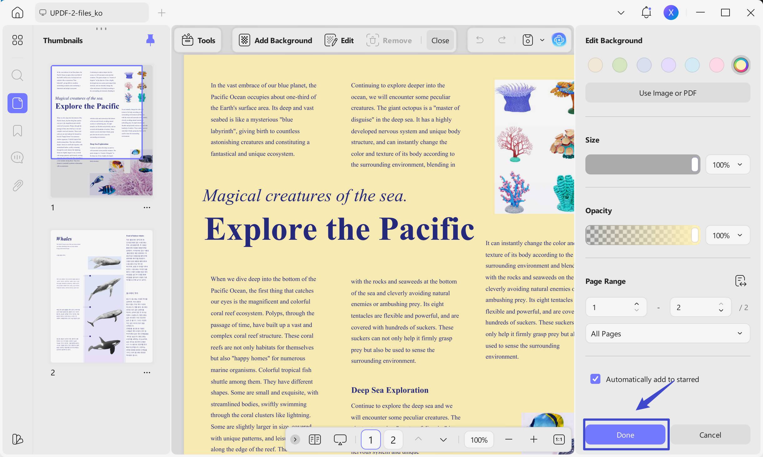 background setting pdf text color changer