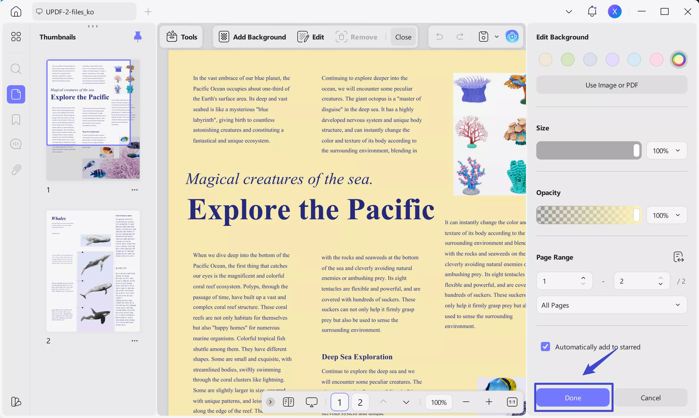 background setting pdf text color changer