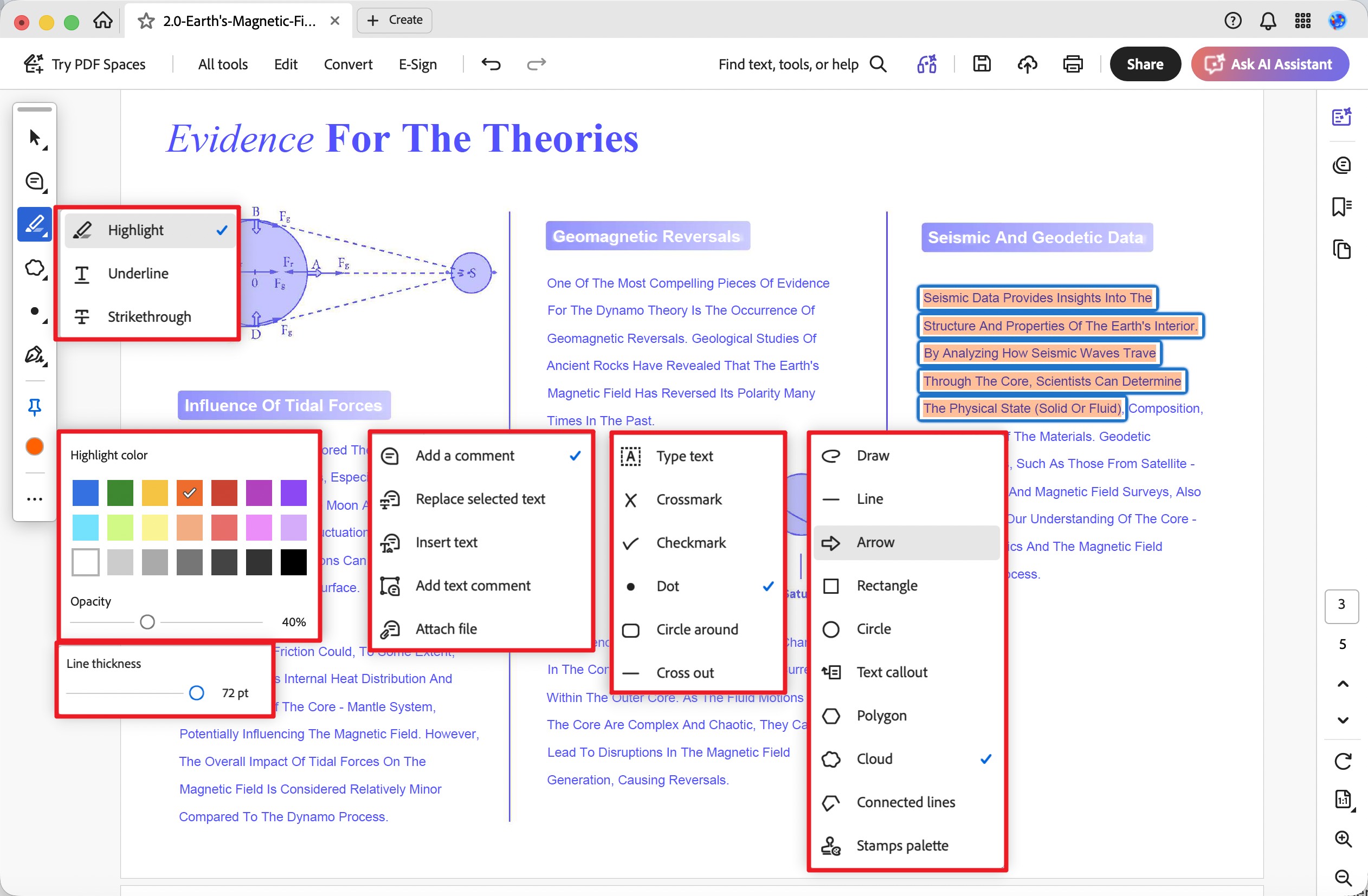 acrobat annotation toolset