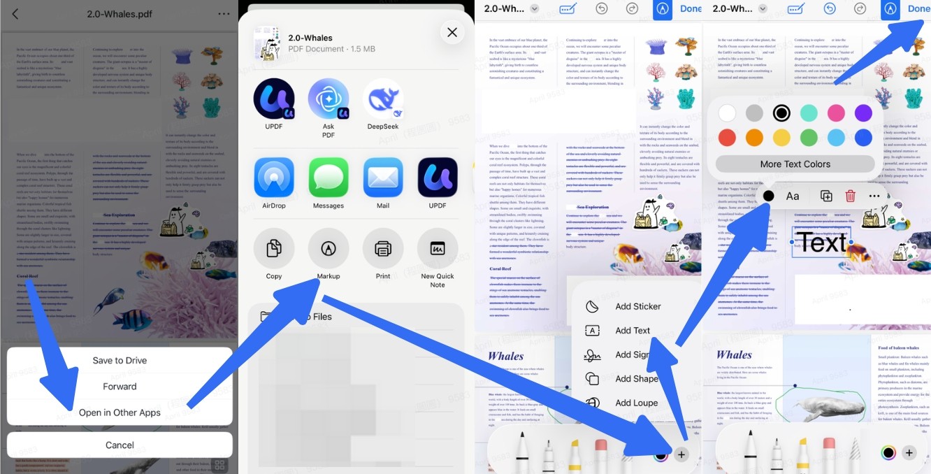 add comments to pdf on iphone