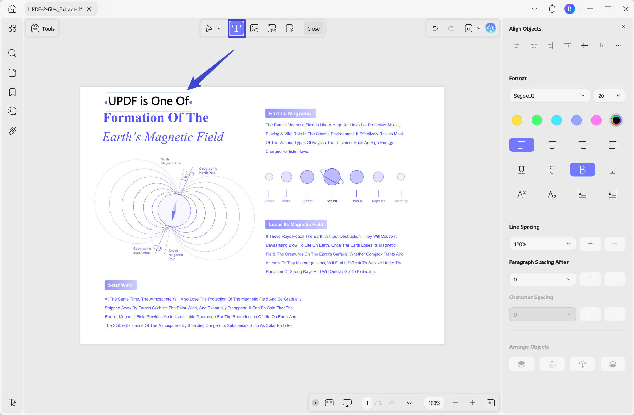 add text to PDF with updf on windows