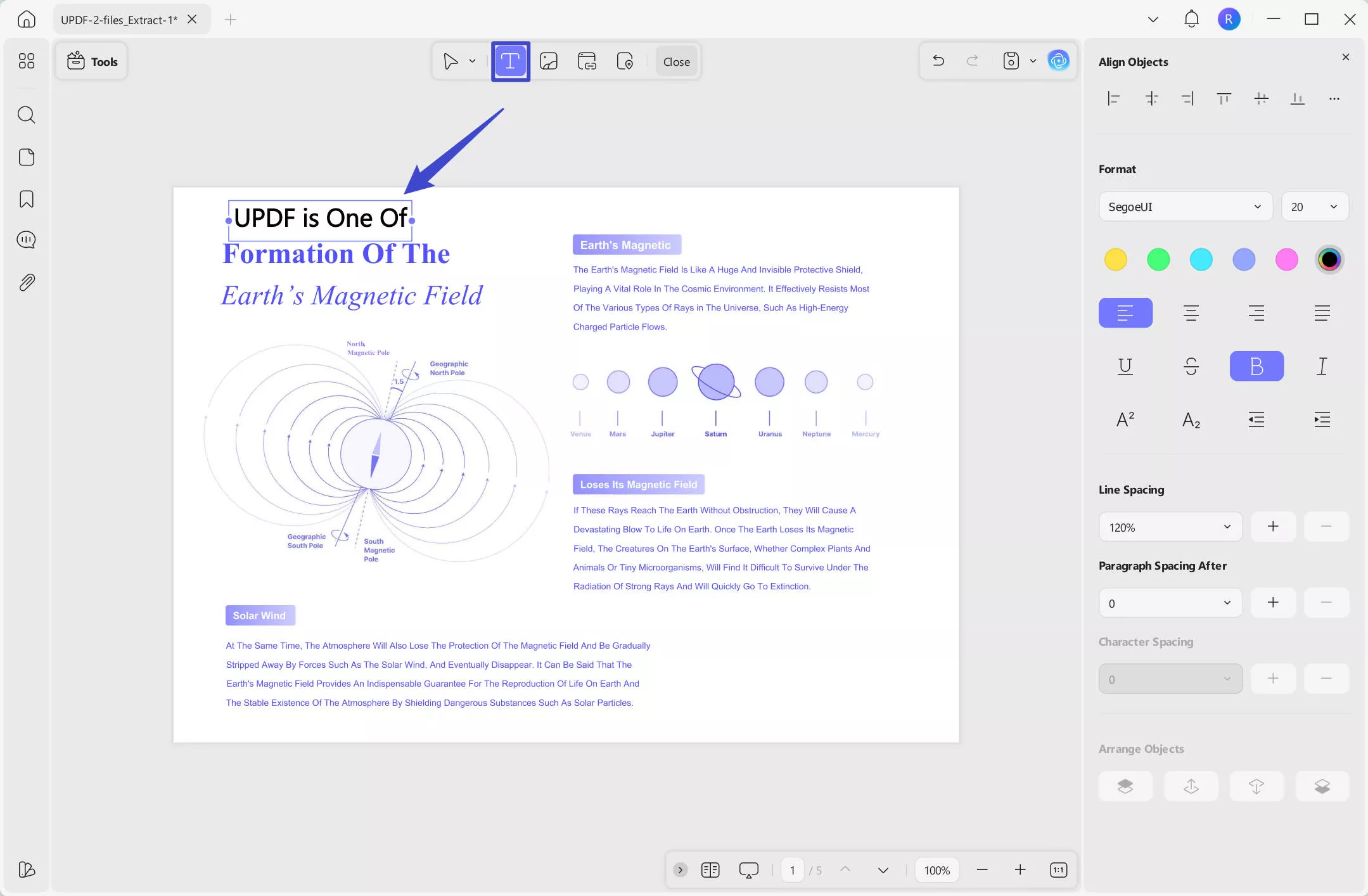 add text to PDF with updf on windows