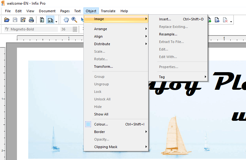 adding an image in infix pdf editor