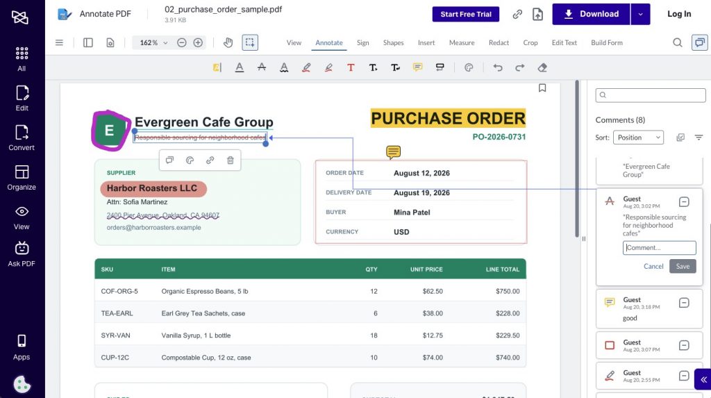 annotate pdf online with xodo pdf